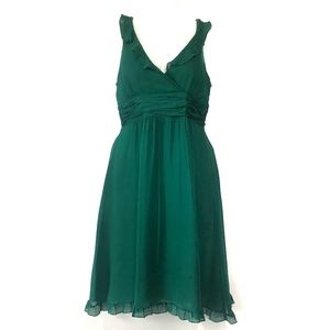 Anthropologie Moulinette Soeur Silk Emerald Ruffle